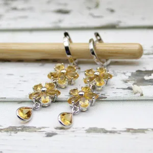 Citrine Flower Earrings