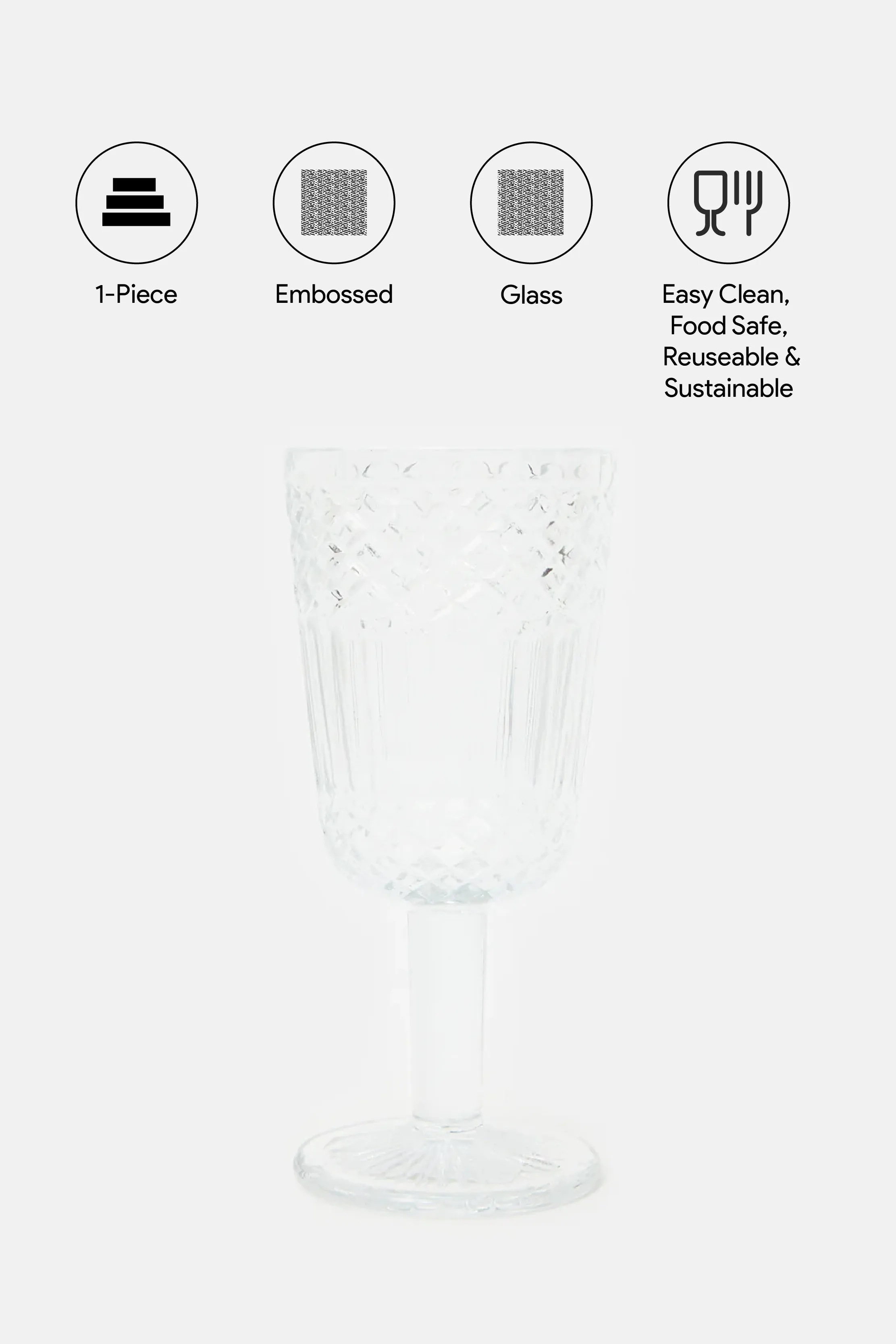 Clear Textured Stemware
