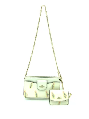 Coach Crossbody With Card Wallet Lipstick Print