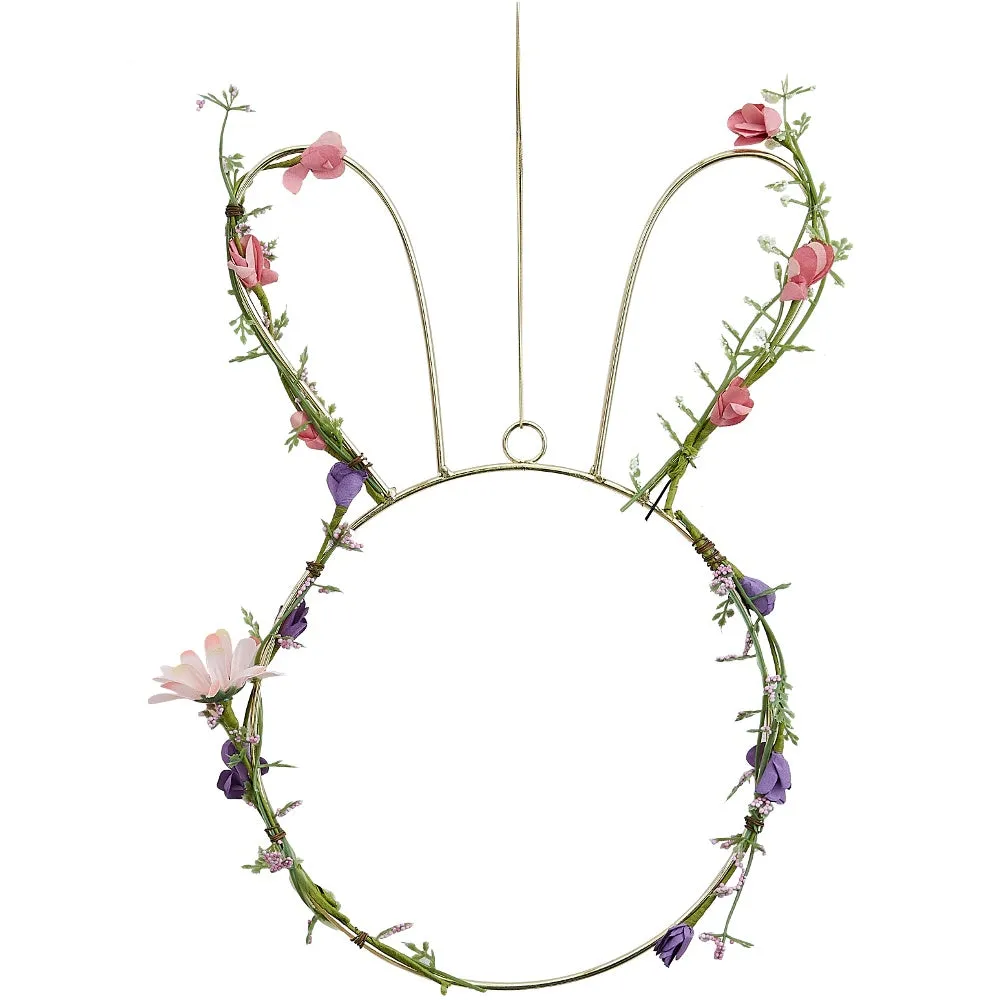 Contemporary Easter Bunny Wreath With Foliage