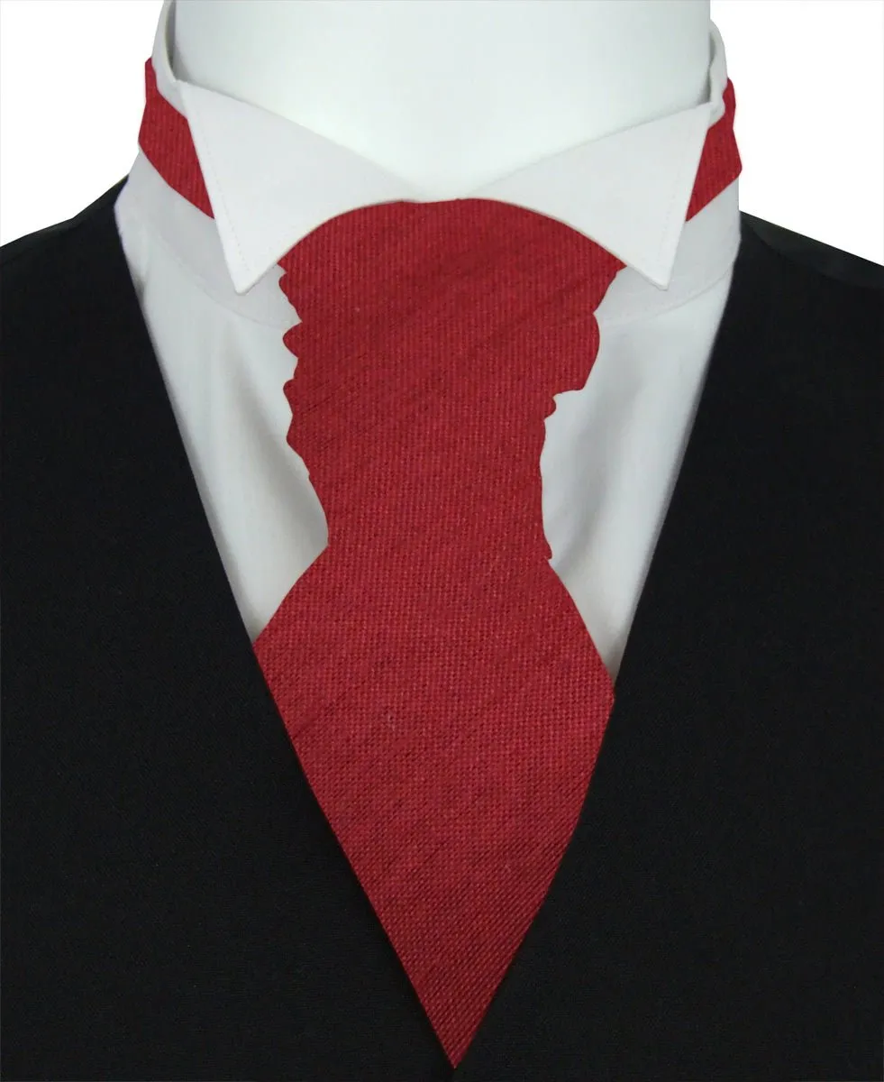 Crimson Shantung Wedding Cravat