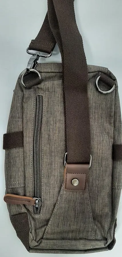 Cross Body Canvas Backpack-Brown-Vs mg1012