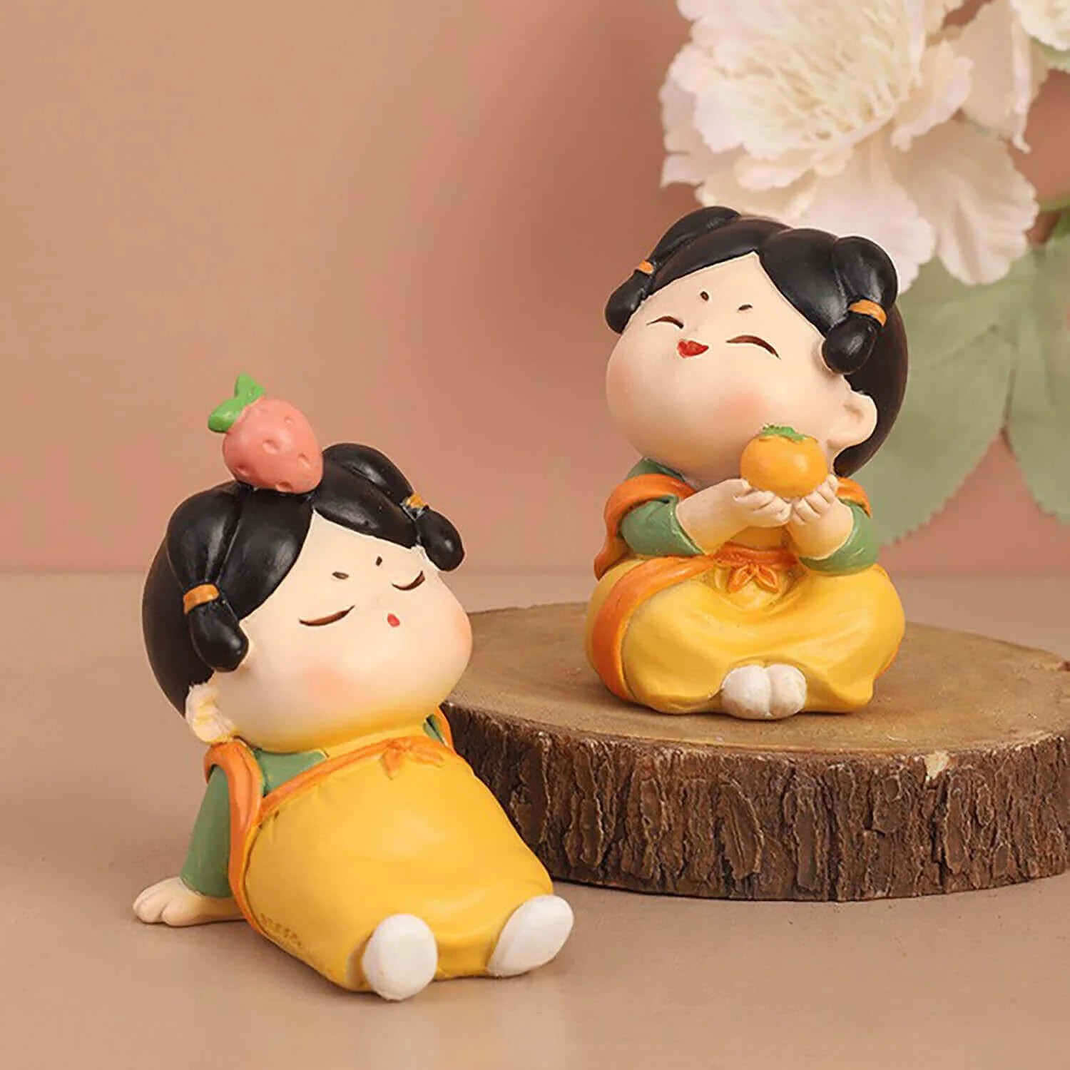 Elegant Tang Dynasty Lady Resin Figurine - Graceful Decor for Serenity and Joy