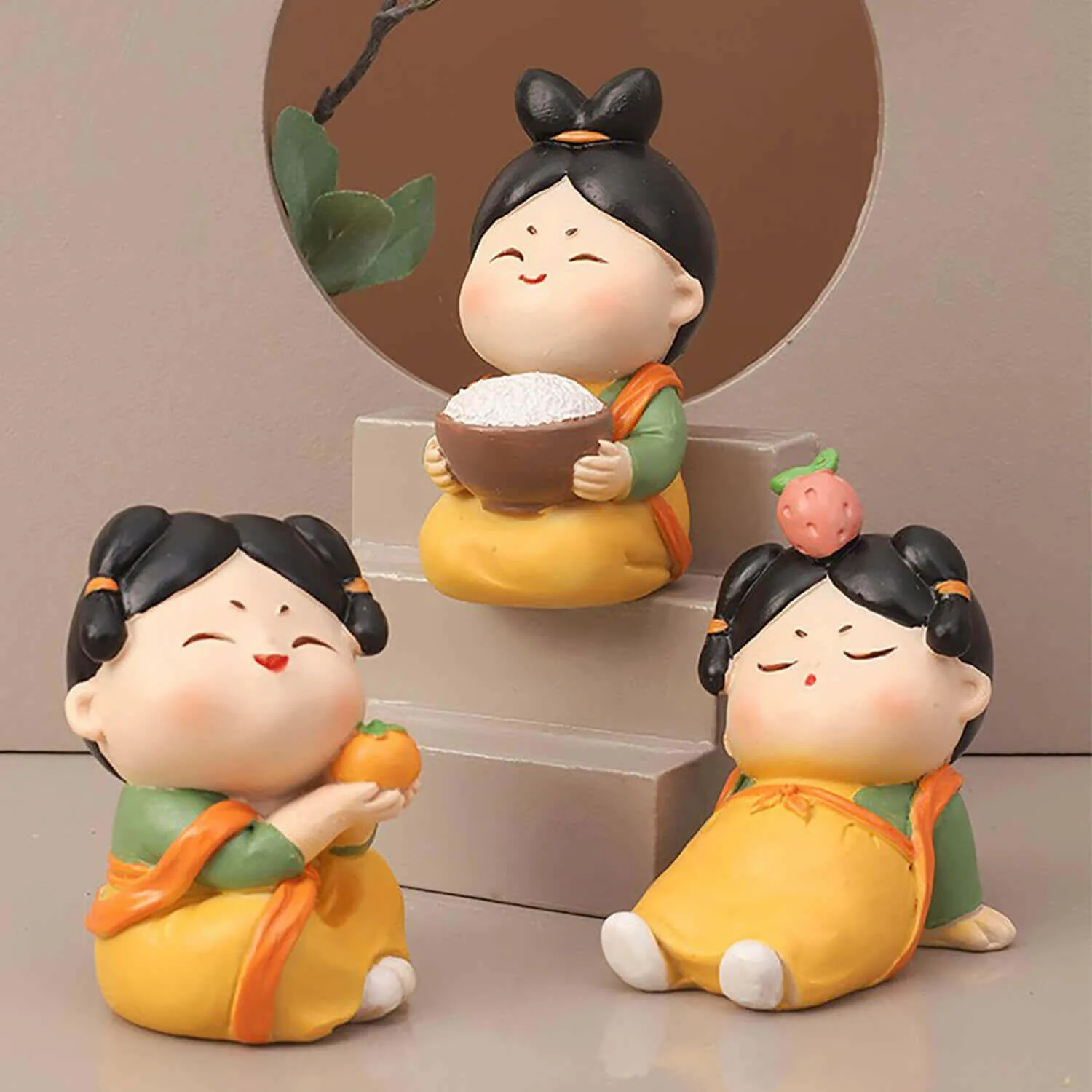Elegant Tang Dynasty Lady Resin Figurine - Graceful Decor for Serenity and Joy