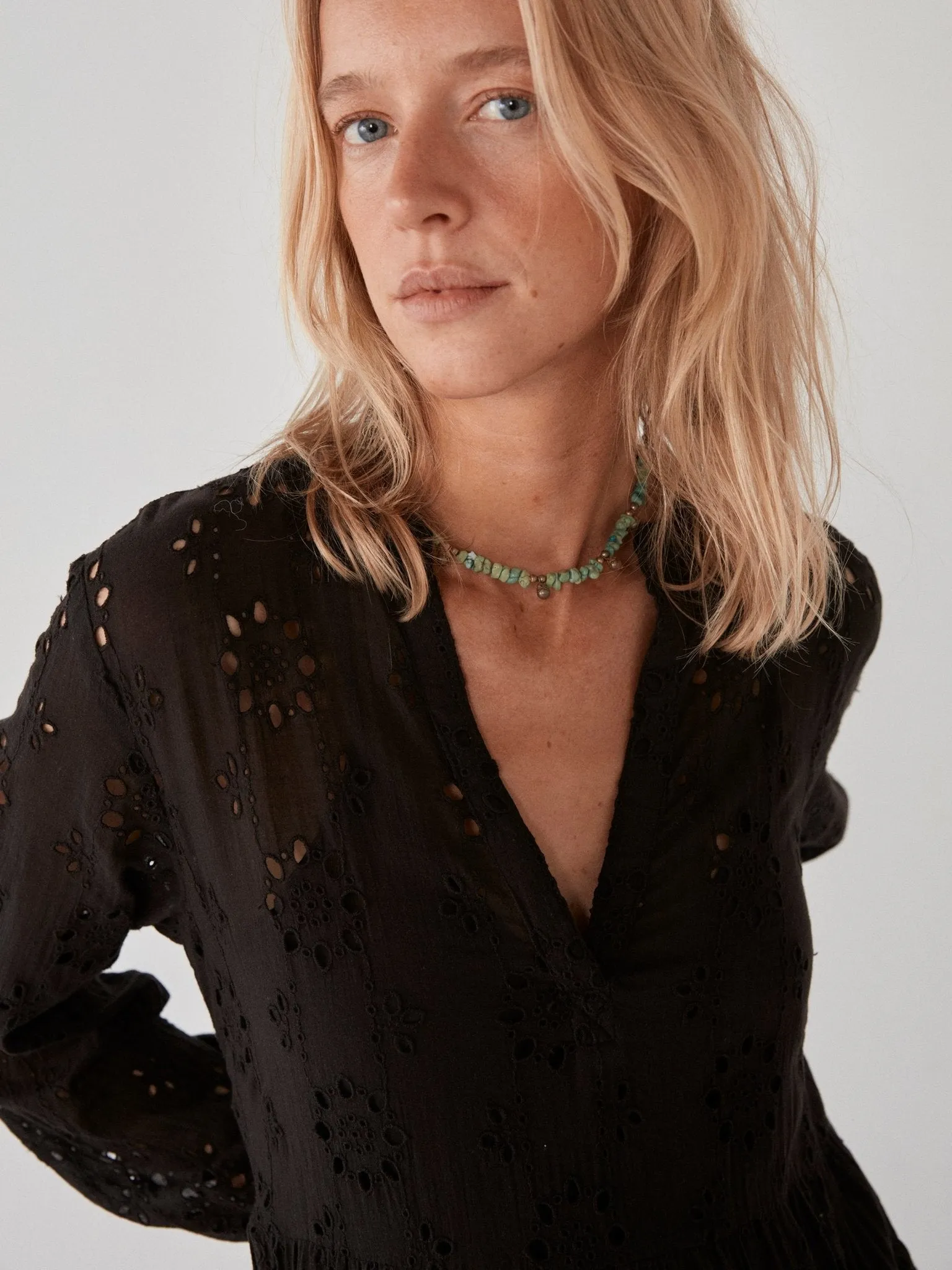 Elodie Dress - Noir Schiffli