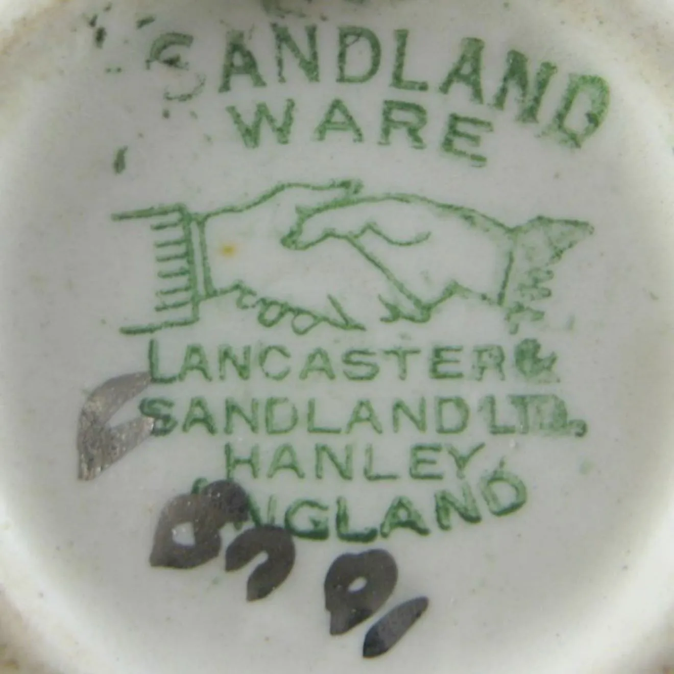 English Silver Luster Pitcher Jug Lancaster Sandland 1930s Silver Leaves Creamer