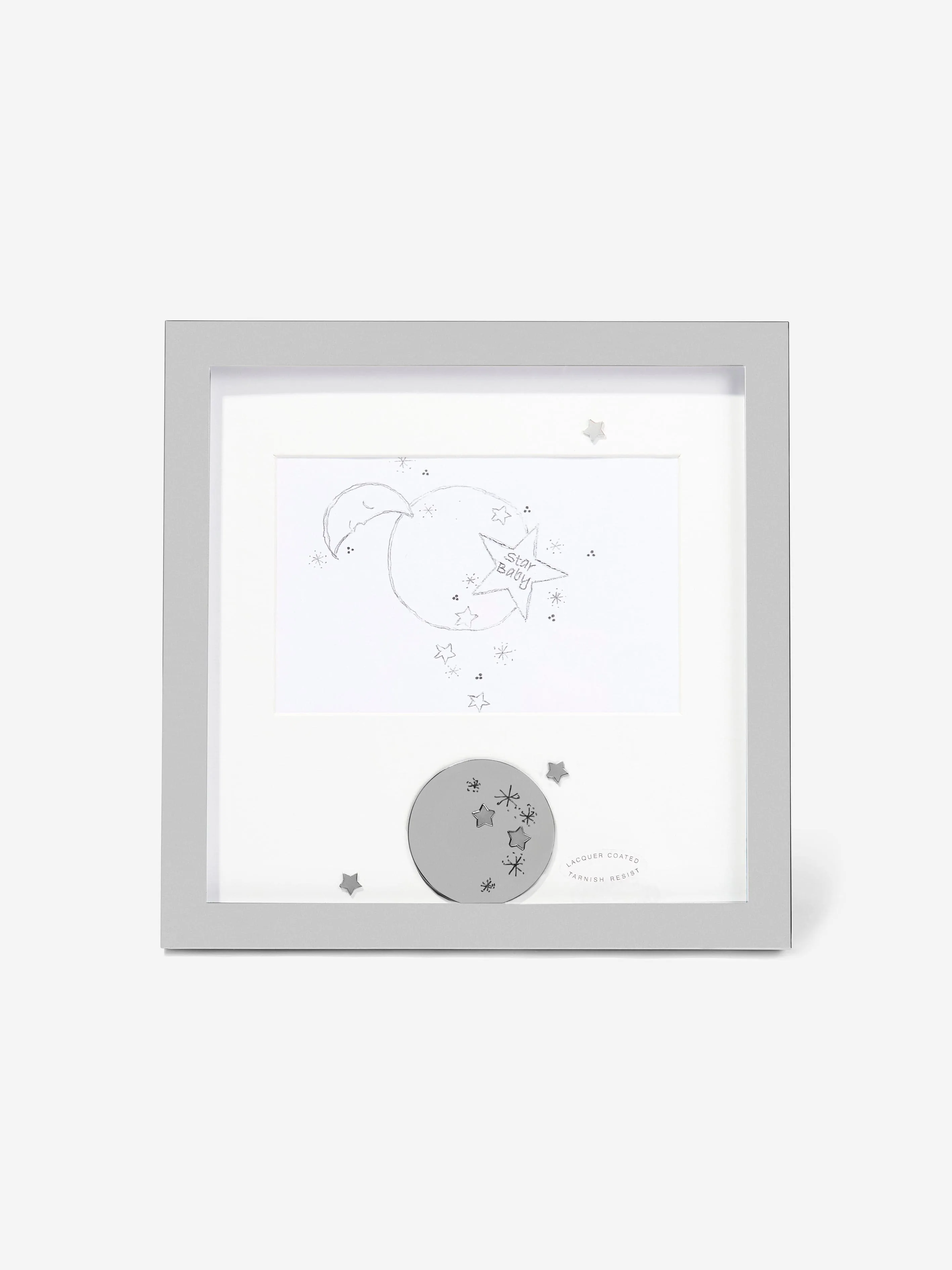 English Trousseau Baby Star Box Frame in Silver