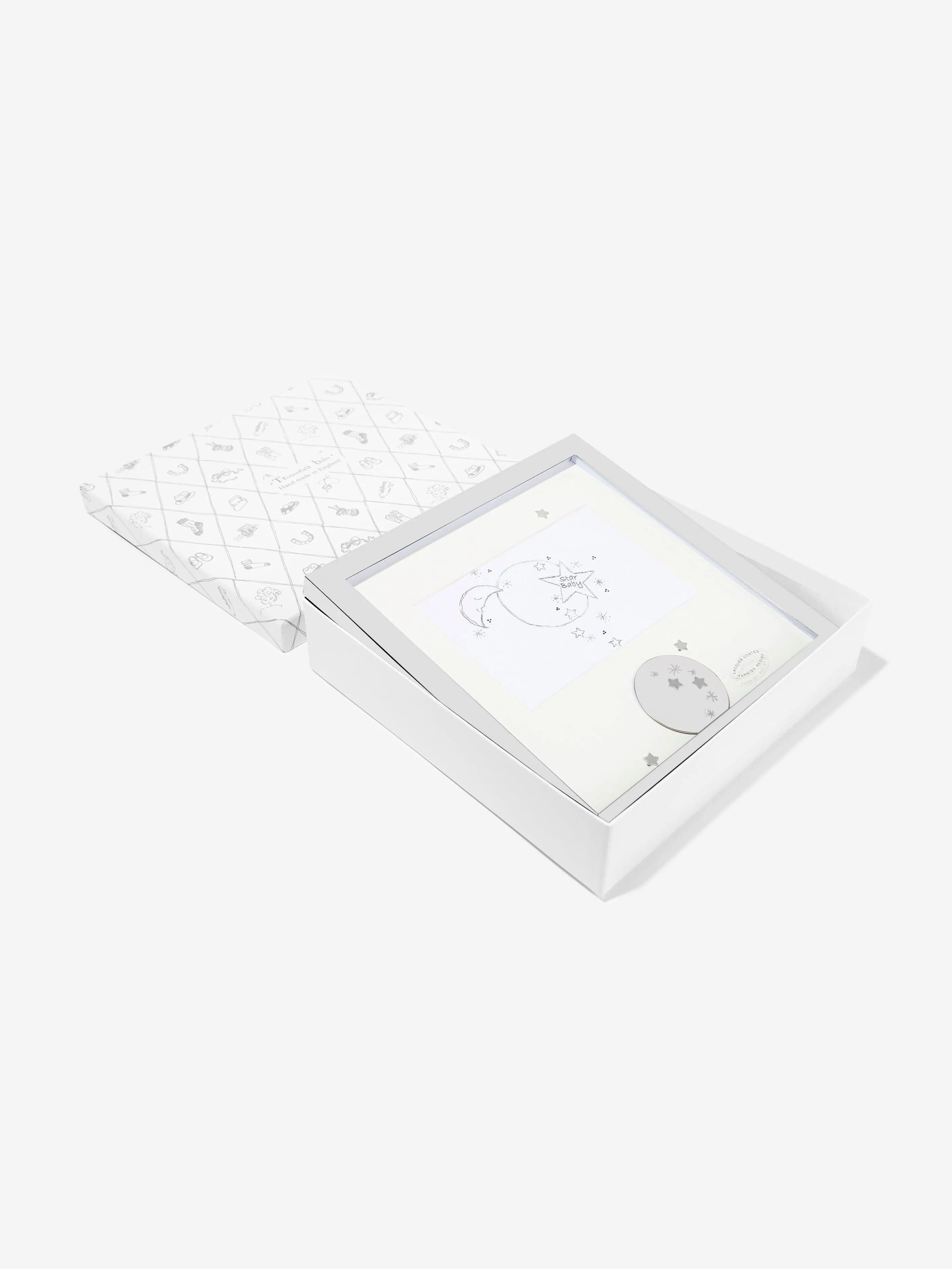English Trousseau Baby Star Box Frame in Silver