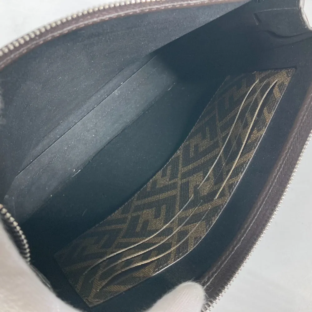 FENDI Clutch bag 7VA564 Leather / canvas Brown Zucca logo mens Used