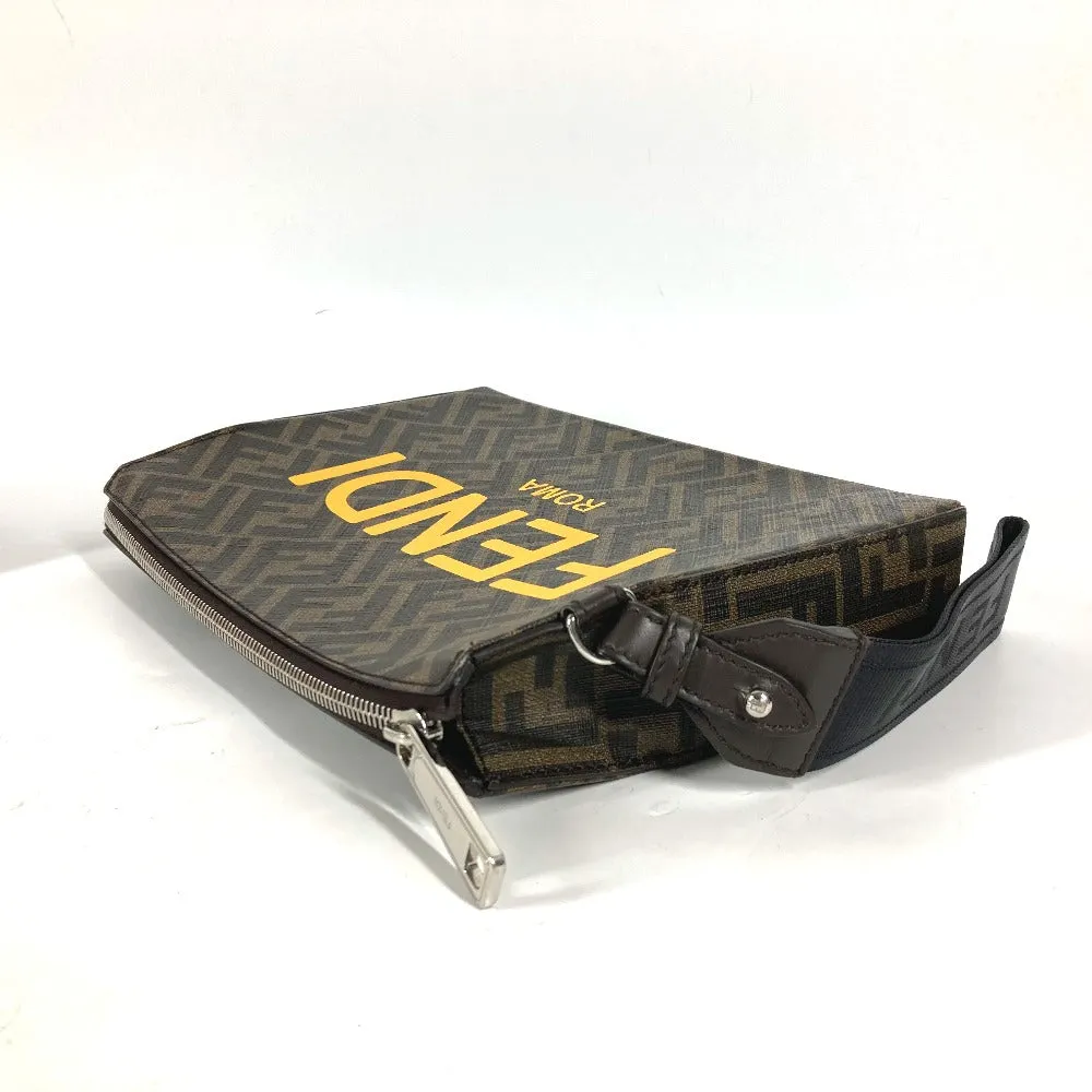 FENDI Clutch bag 7VA564 Leather / canvas Brown Zucca logo mens Used