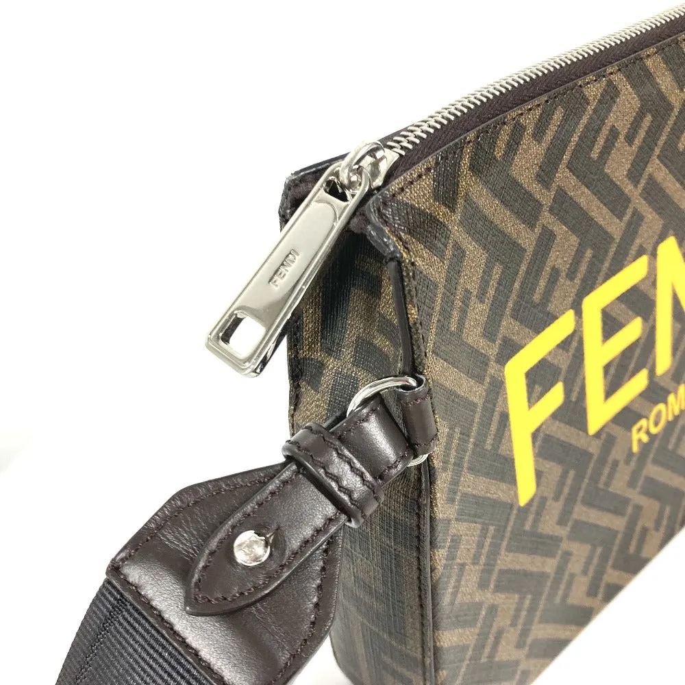 FENDI Clutch bag 7VA564 Leather / canvas Brown Zucca logo mens Used