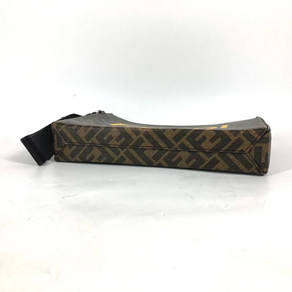 FENDI Clutch bag 7VA564 Leather / canvas Brown Zucca logo mens Used