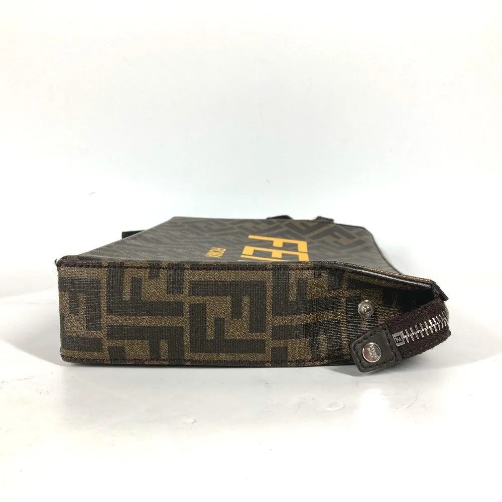 FENDI Clutch bag 7VA564 Leather / canvas Brown Zucca logo mens Used