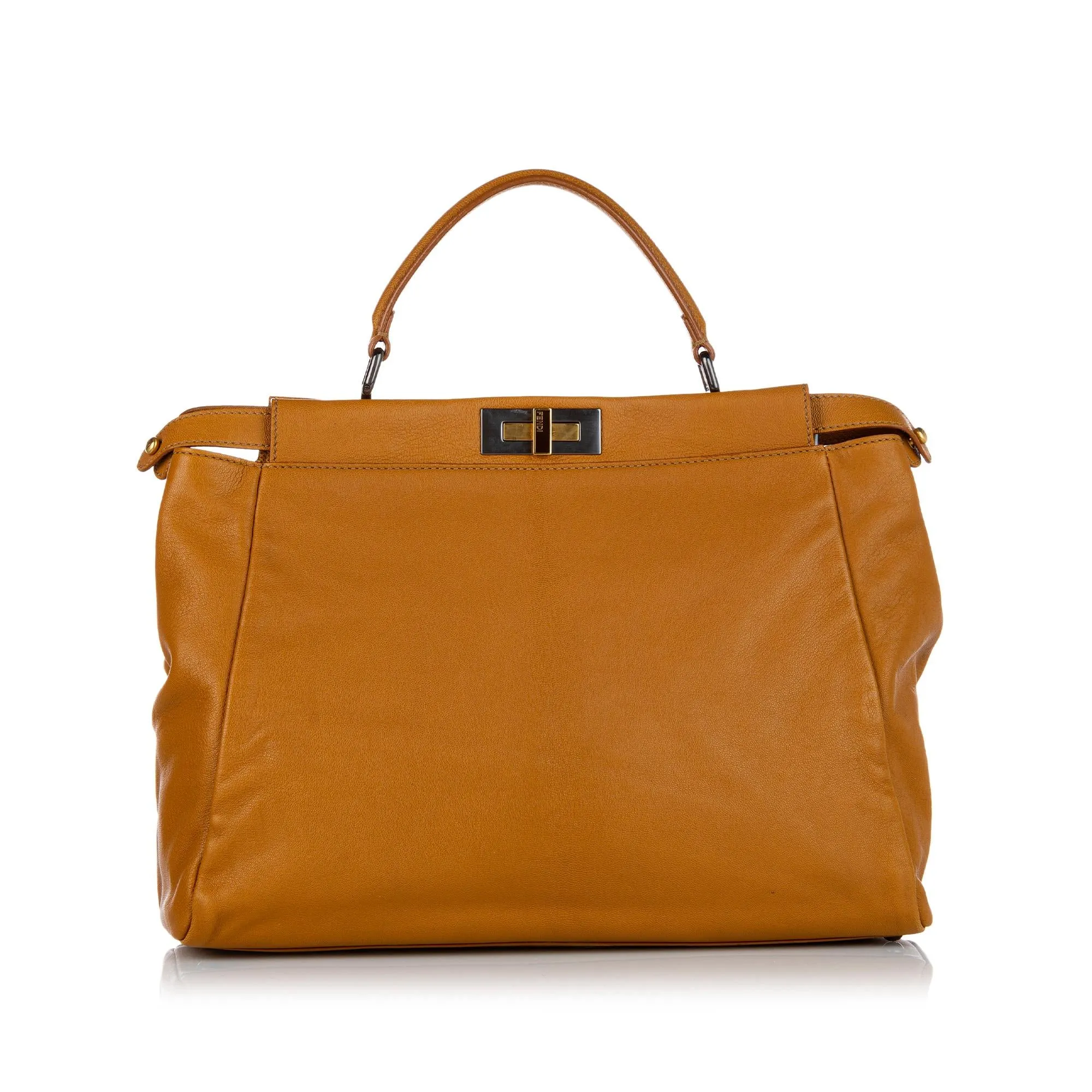 Fendi Large Peekaboo Leather Satchel (SHG-24326)