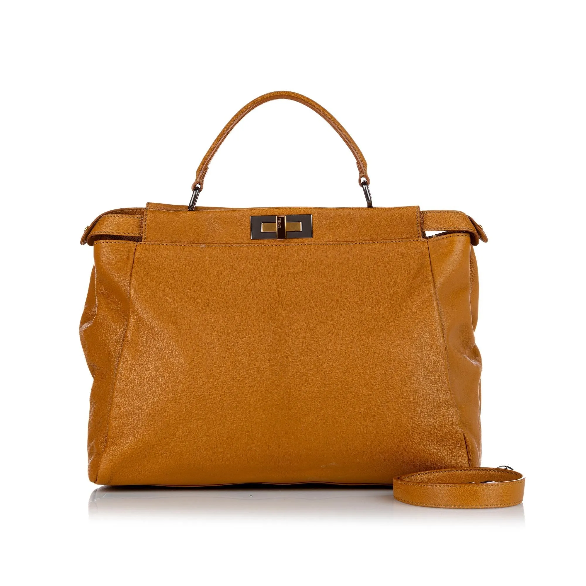 Fendi Large Peekaboo Leather Satchel (SHG-24326)