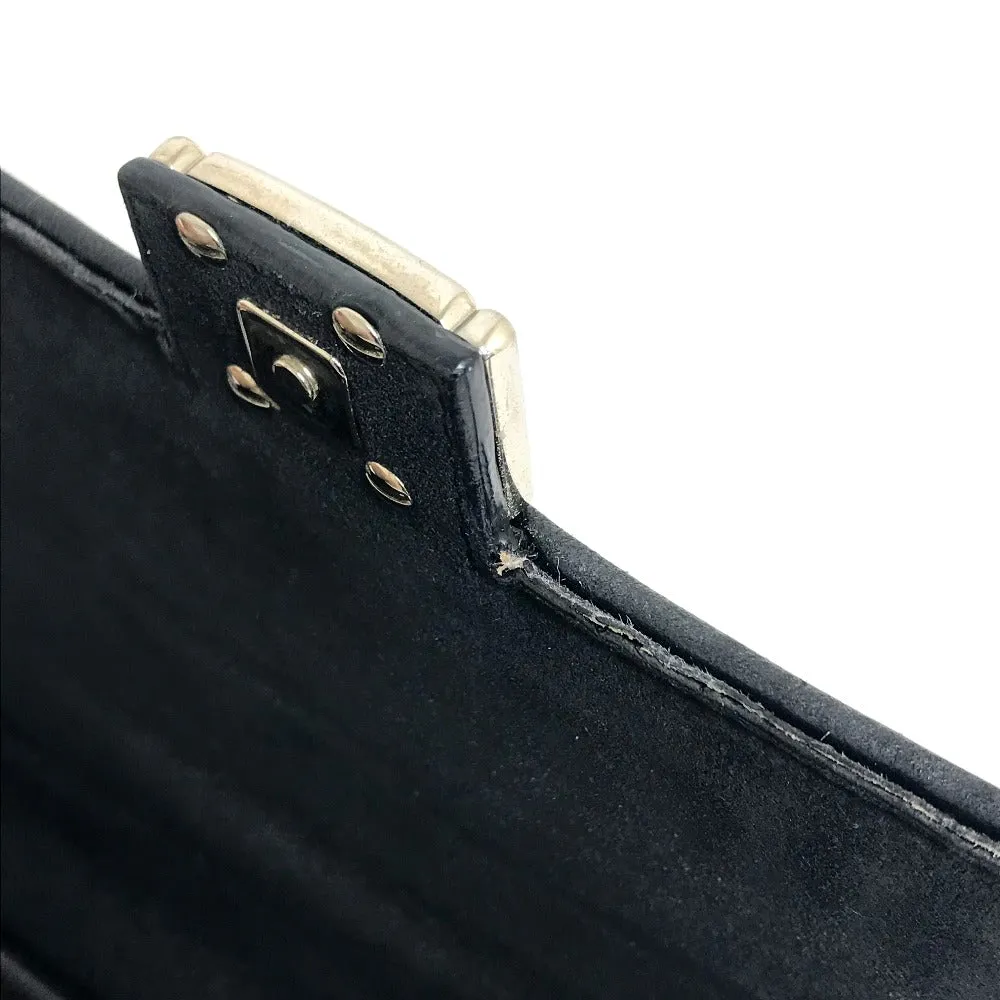 FENDI Shoulder Bag 8M0371 leather black Pochette Crossbody Double micro baguette Women Used