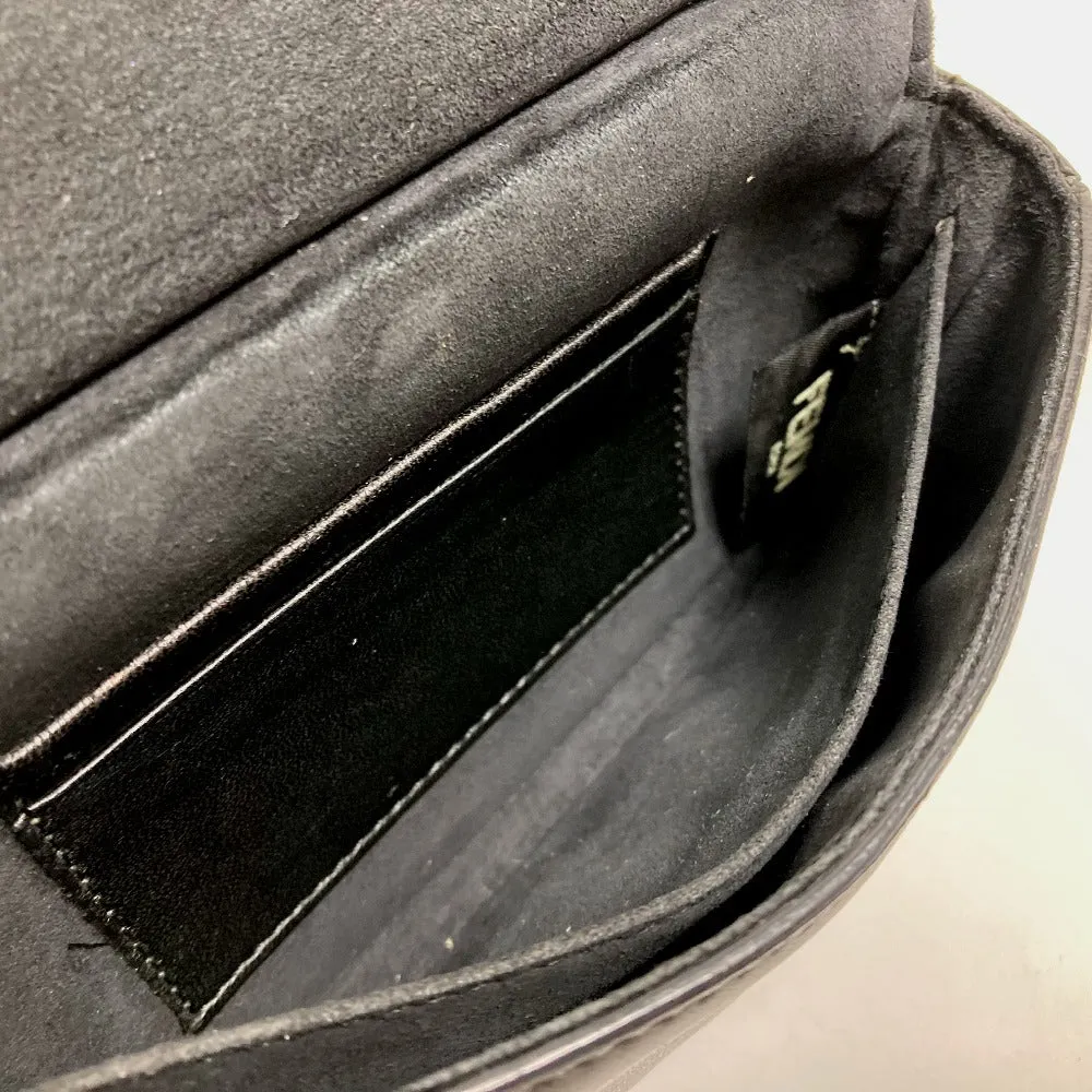 FENDI Shoulder Bag 8M0371 leather black Pochette Crossbody Double micro baguette Women Used