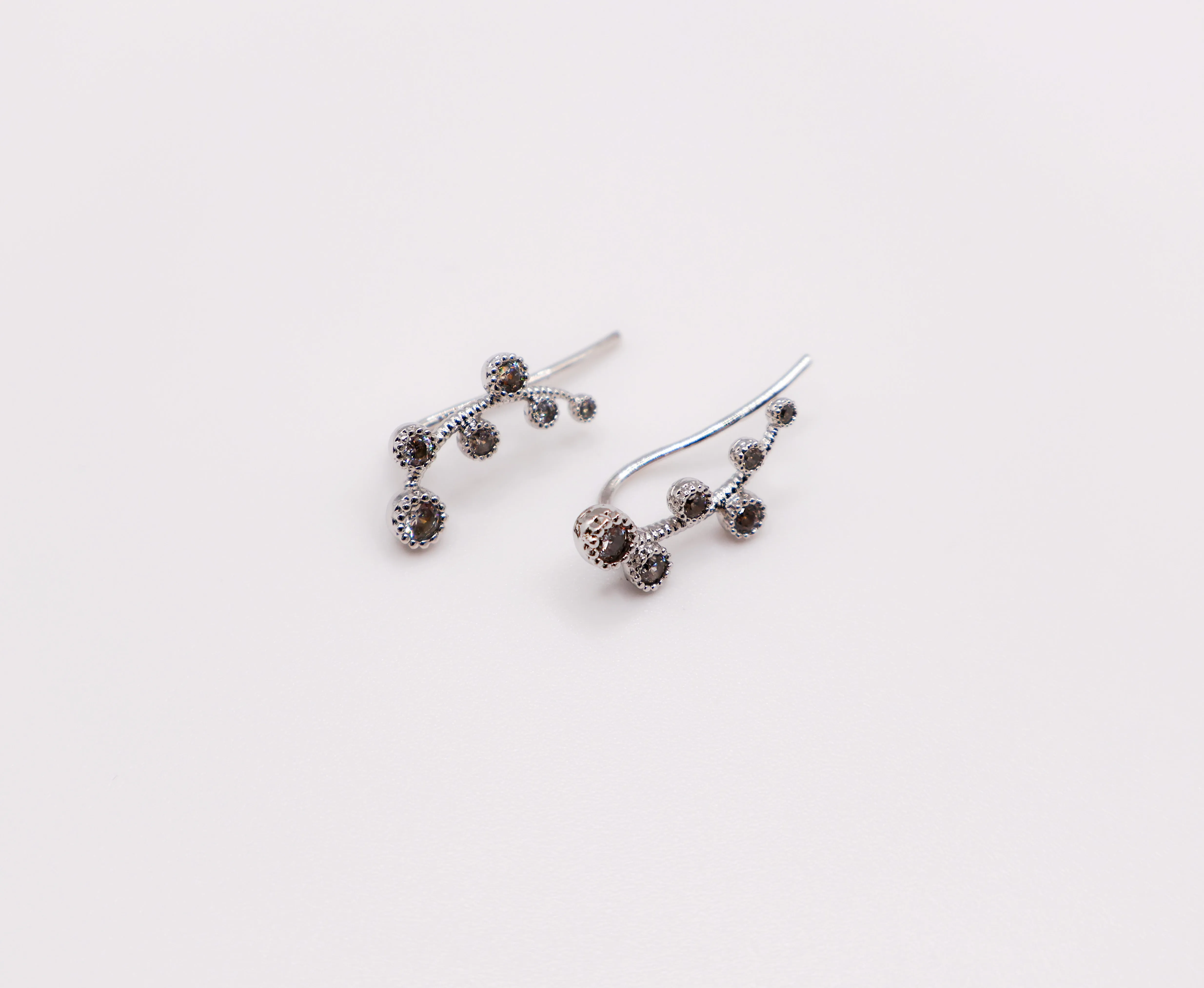 Floral Whispers White Gold Earrings