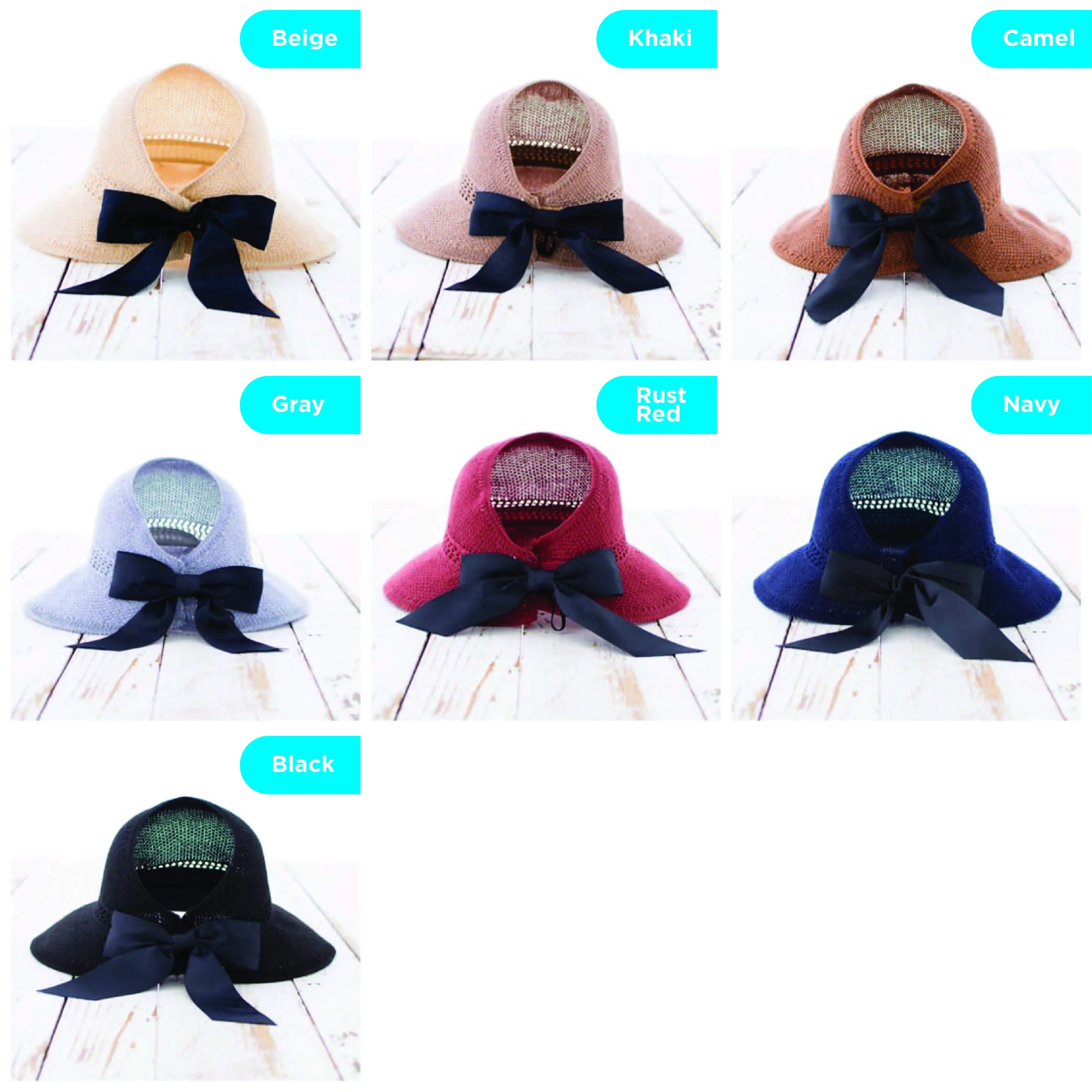 Foldable Summer Satin Bow Sun Visor Hat