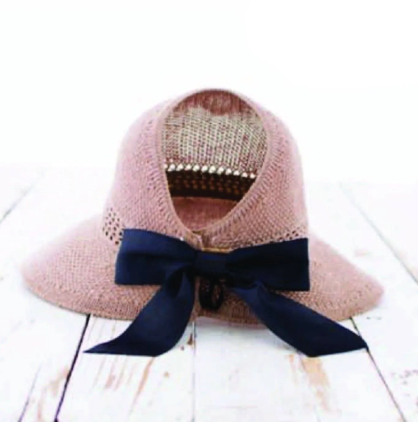 Foldable Summer Satin Bow Sun Visor Hat
