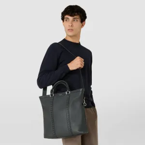 FOLDABLE TOTE BAG IN CACHEMIRE LEATHER AND MOSAICO