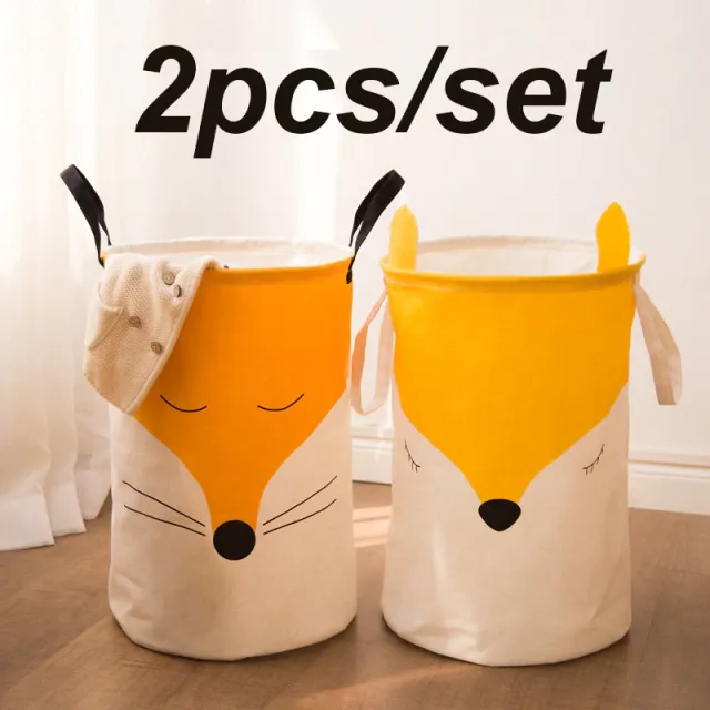 Fox Quilted Storage Bag With Handle Storage Bin Closet Toy Box Container Organizer Fabric Basket