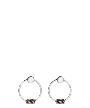 Gift Packaged 'Phailin' Sterling Silver Hanging Hoop Earrings