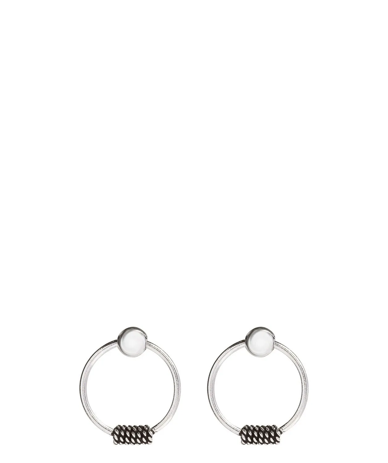Gift Packaged 'Phailin' Sterling Silver Hanging Hoop Earrings
