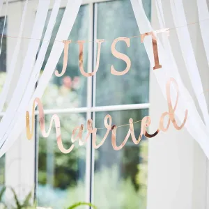Ginger Ray Botanical Wedding Just Married Banner