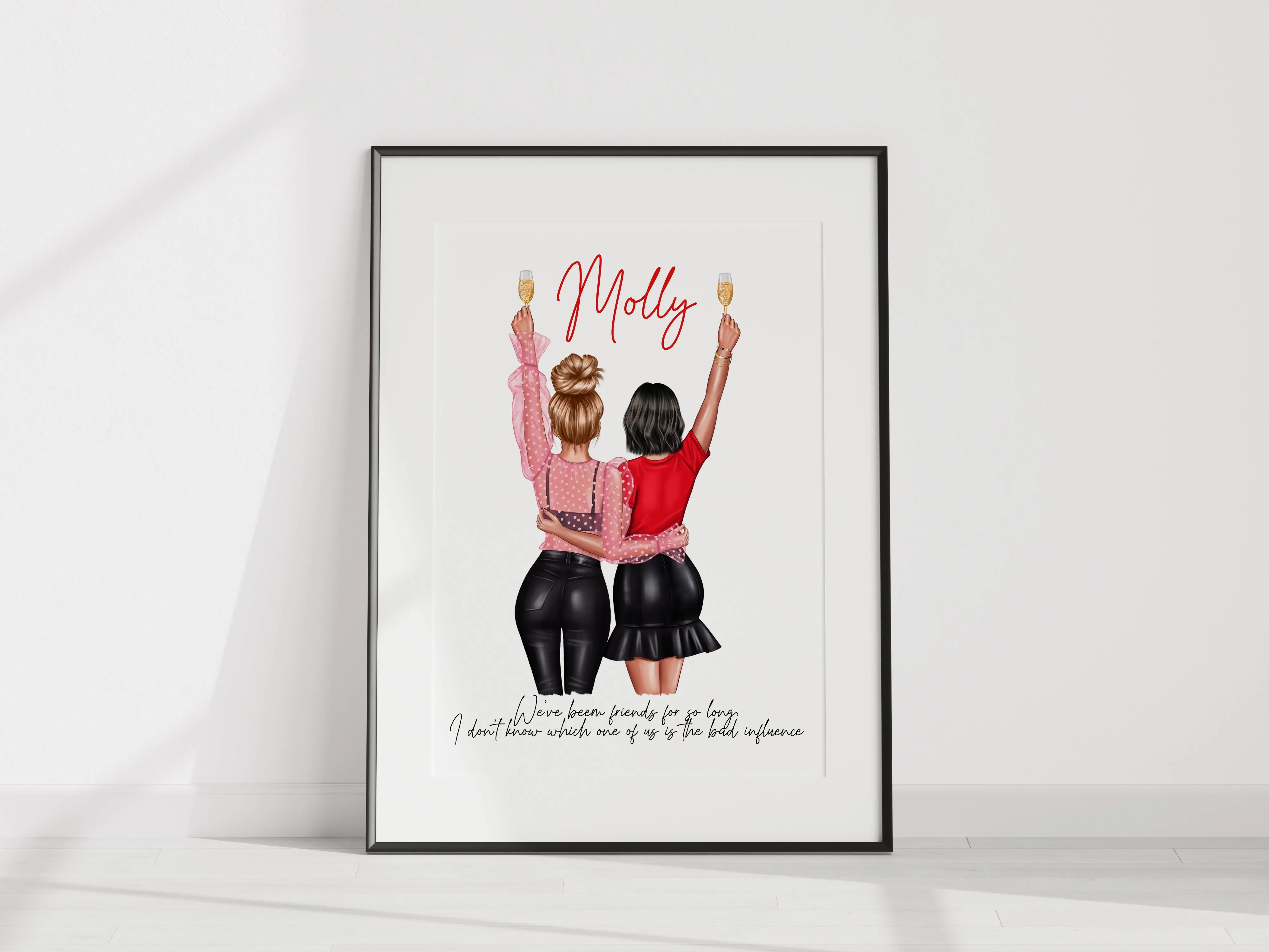 Glam Friends A4 Unframed Print