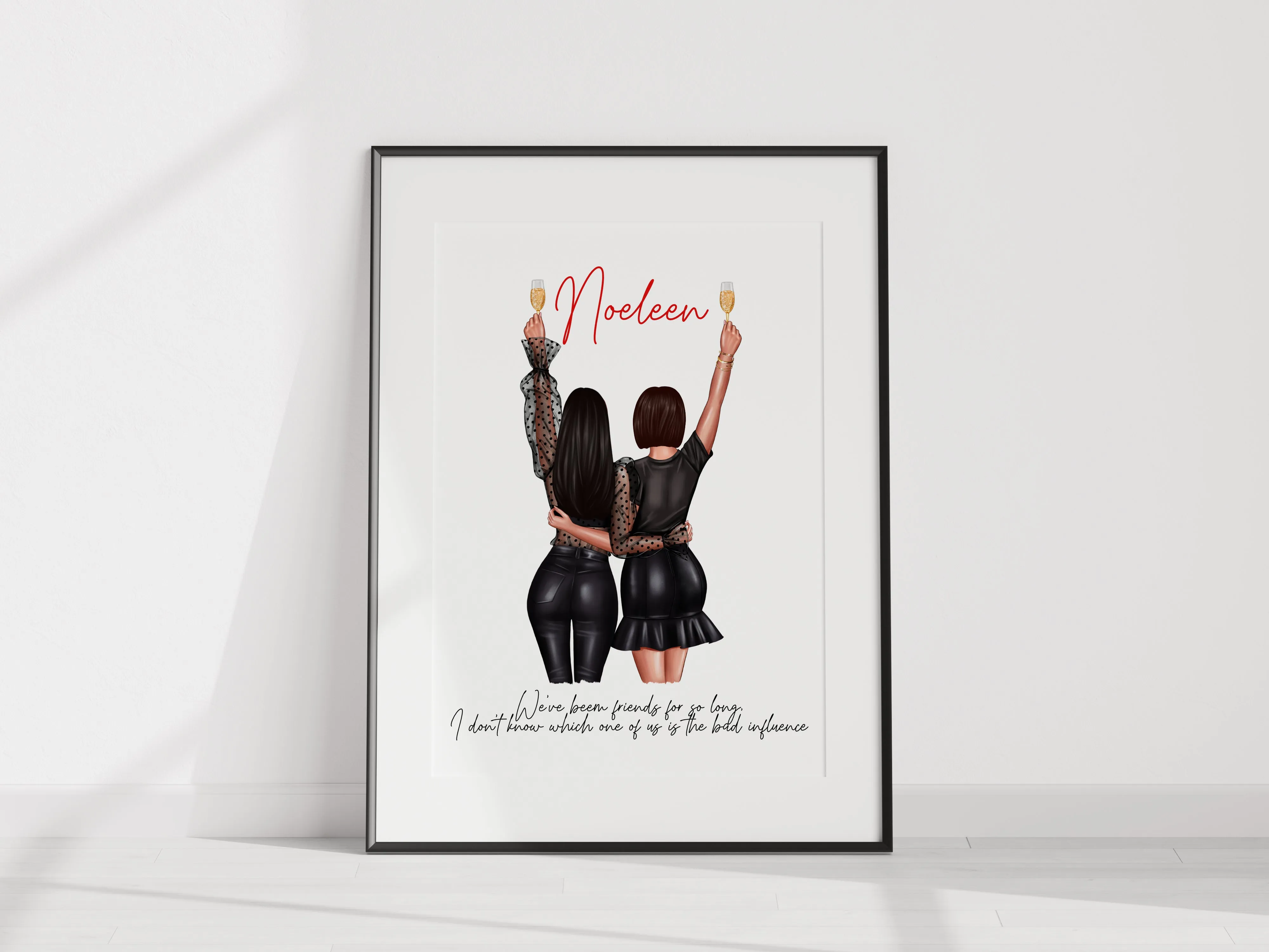Glam Friends A4 Unframed Print
