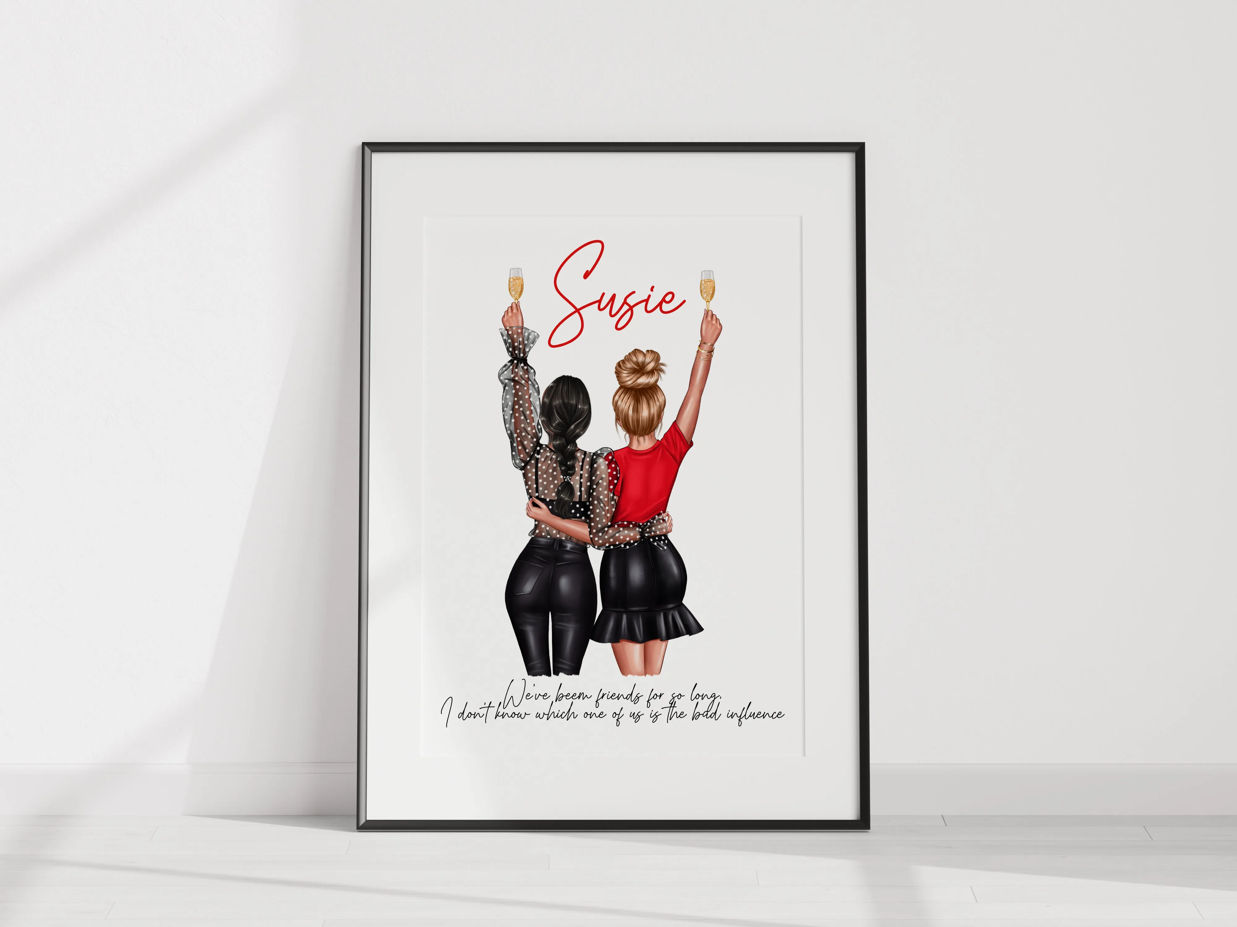 Glam Friends A4 Unframed Print