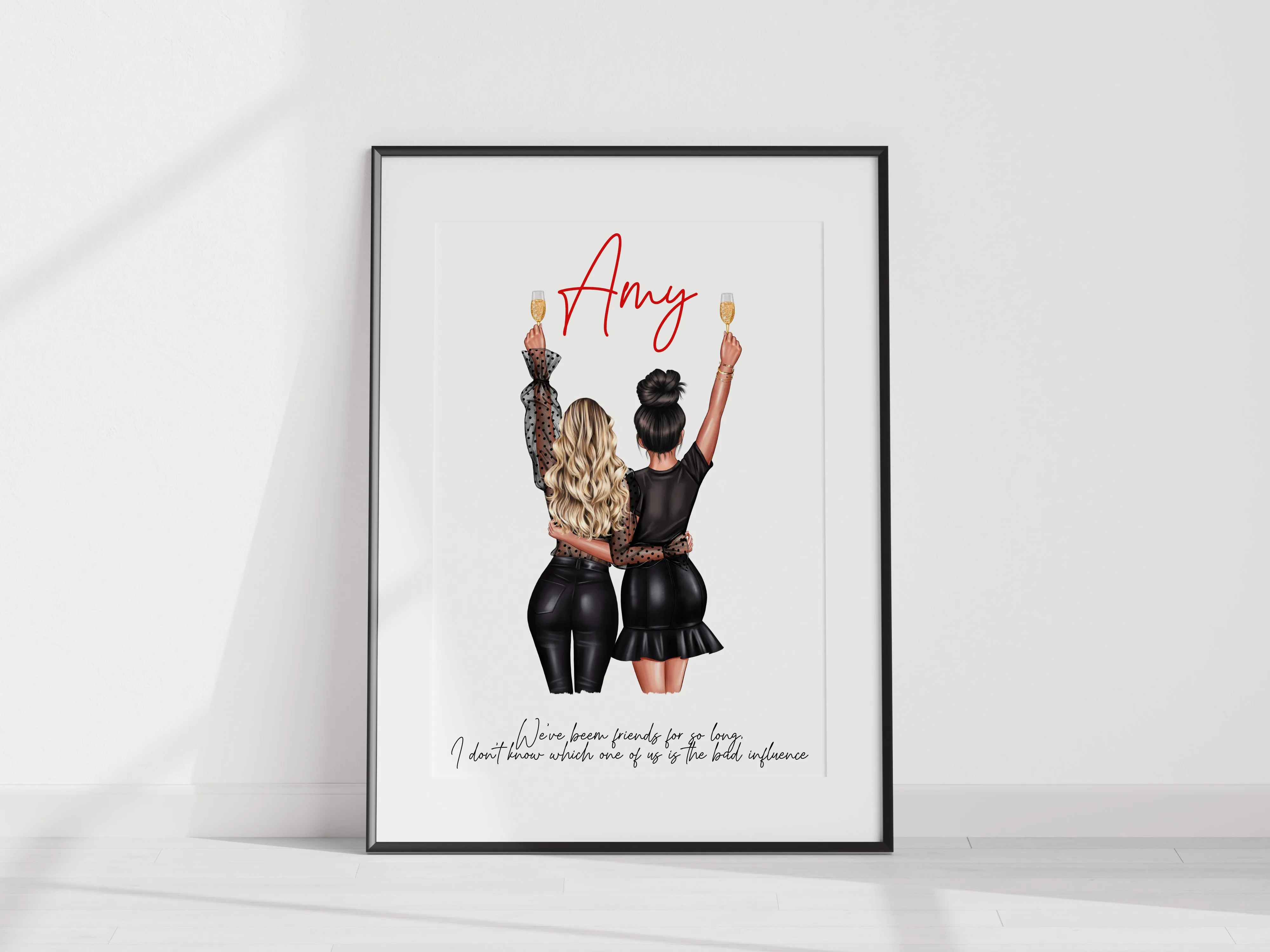 Glam Friends A4 Unframed Print