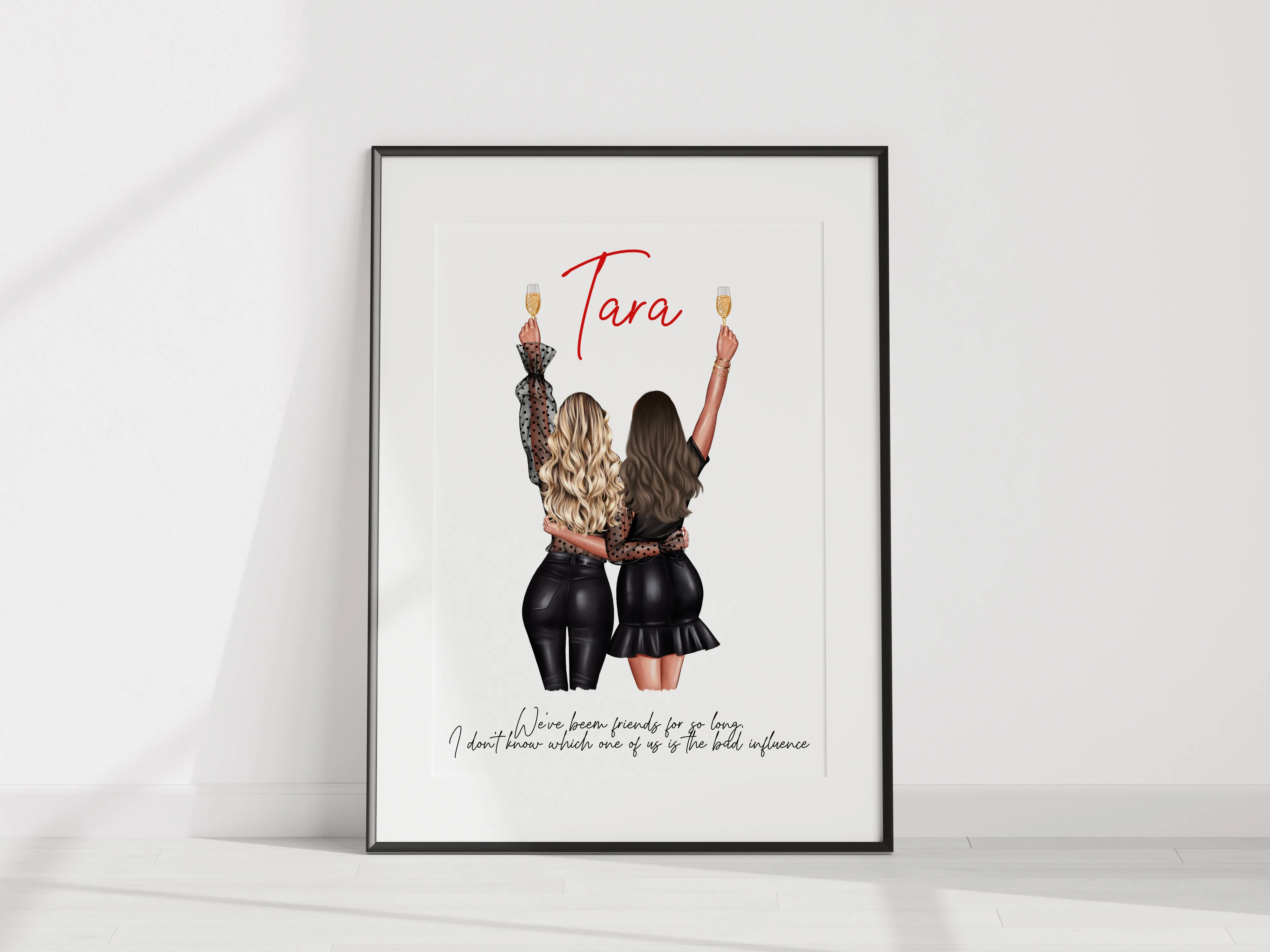 Glam Friends A4 Unframed Print