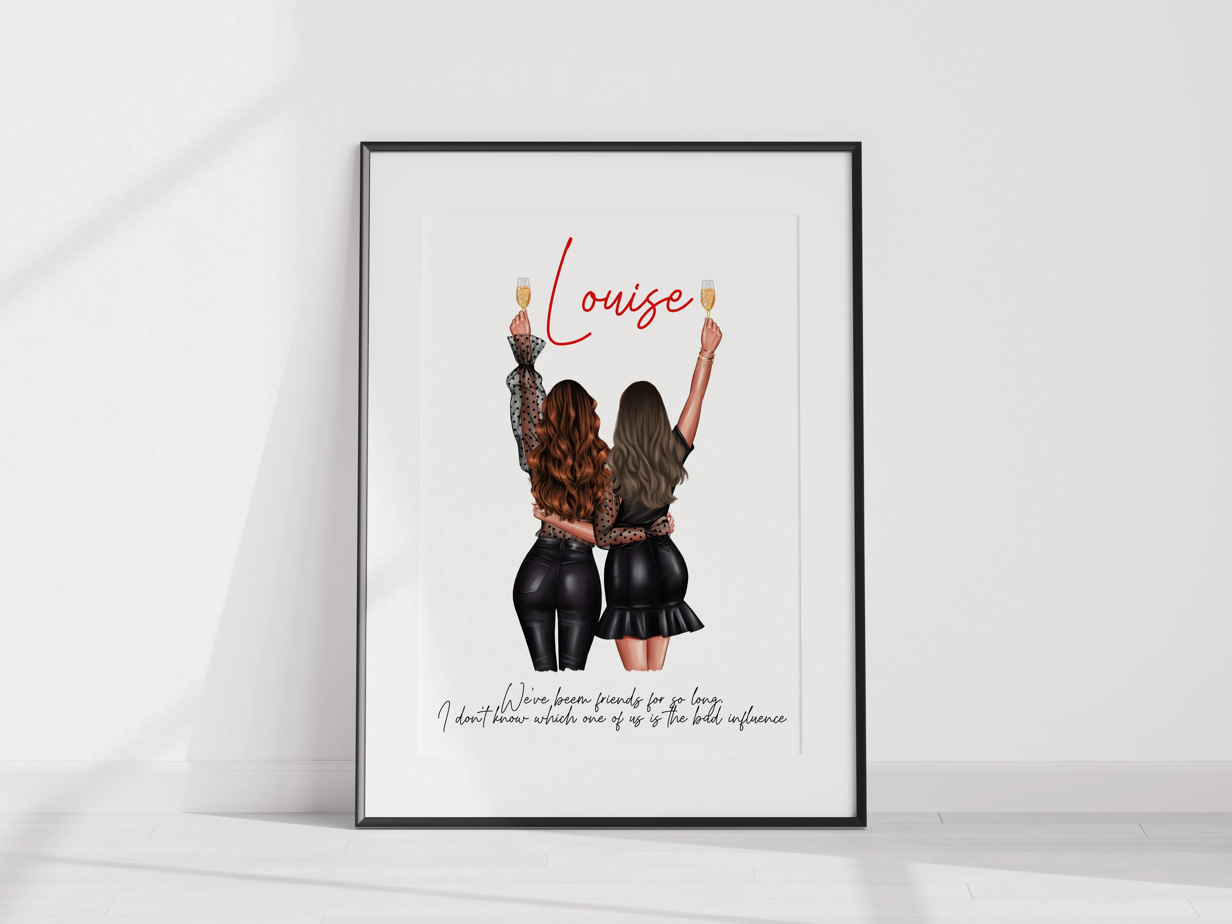 Glam Friends A4 Unframed Print