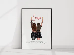 Glam Friends A4 Unframed Print