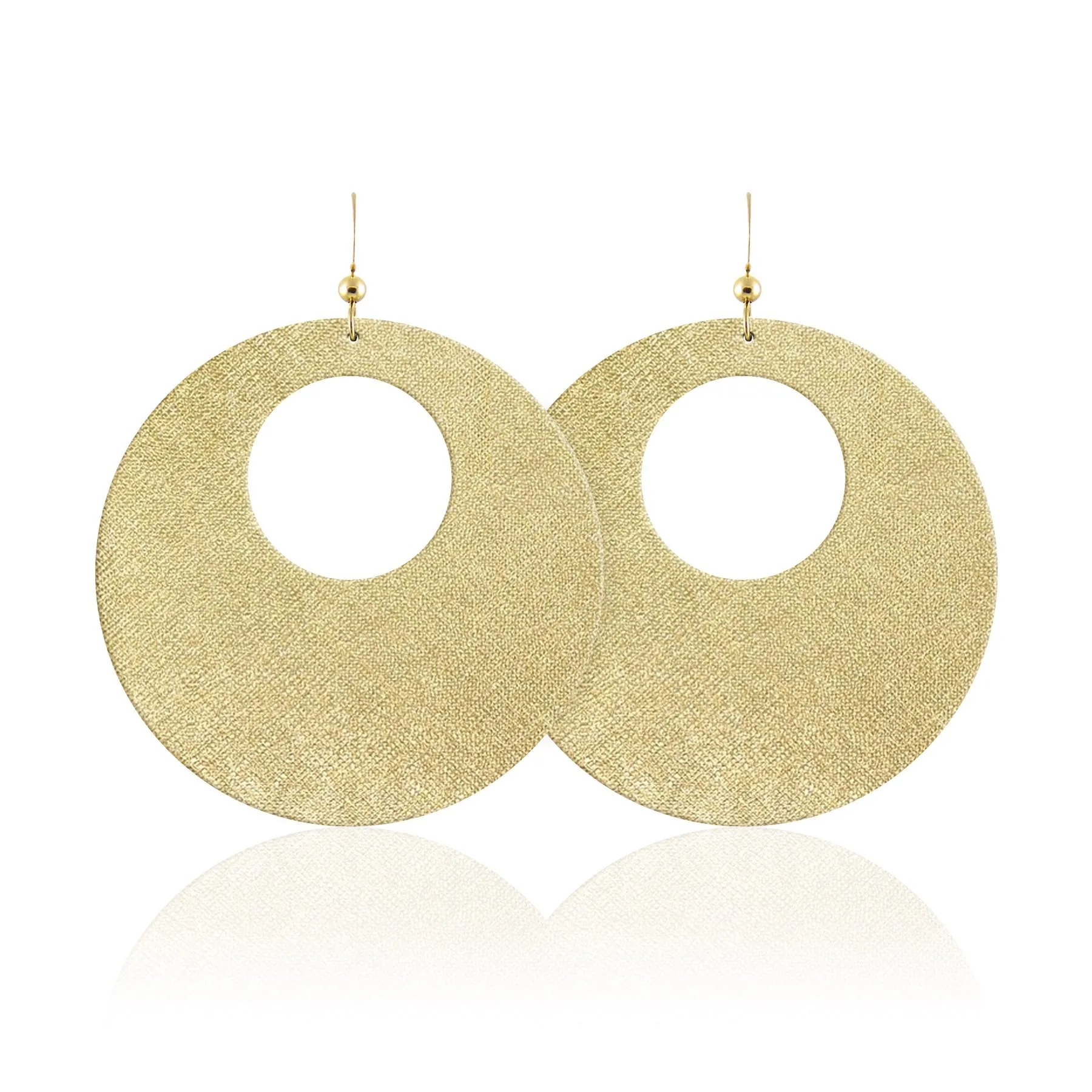 Gold Luster Revolve Leather Earrings