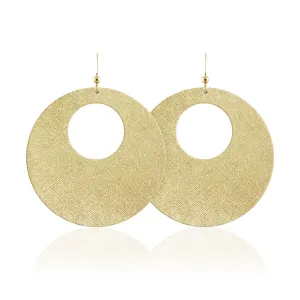 Gold Luster Revolve Leather Earrings