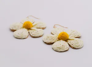 Golden Blooms Straw Earrings