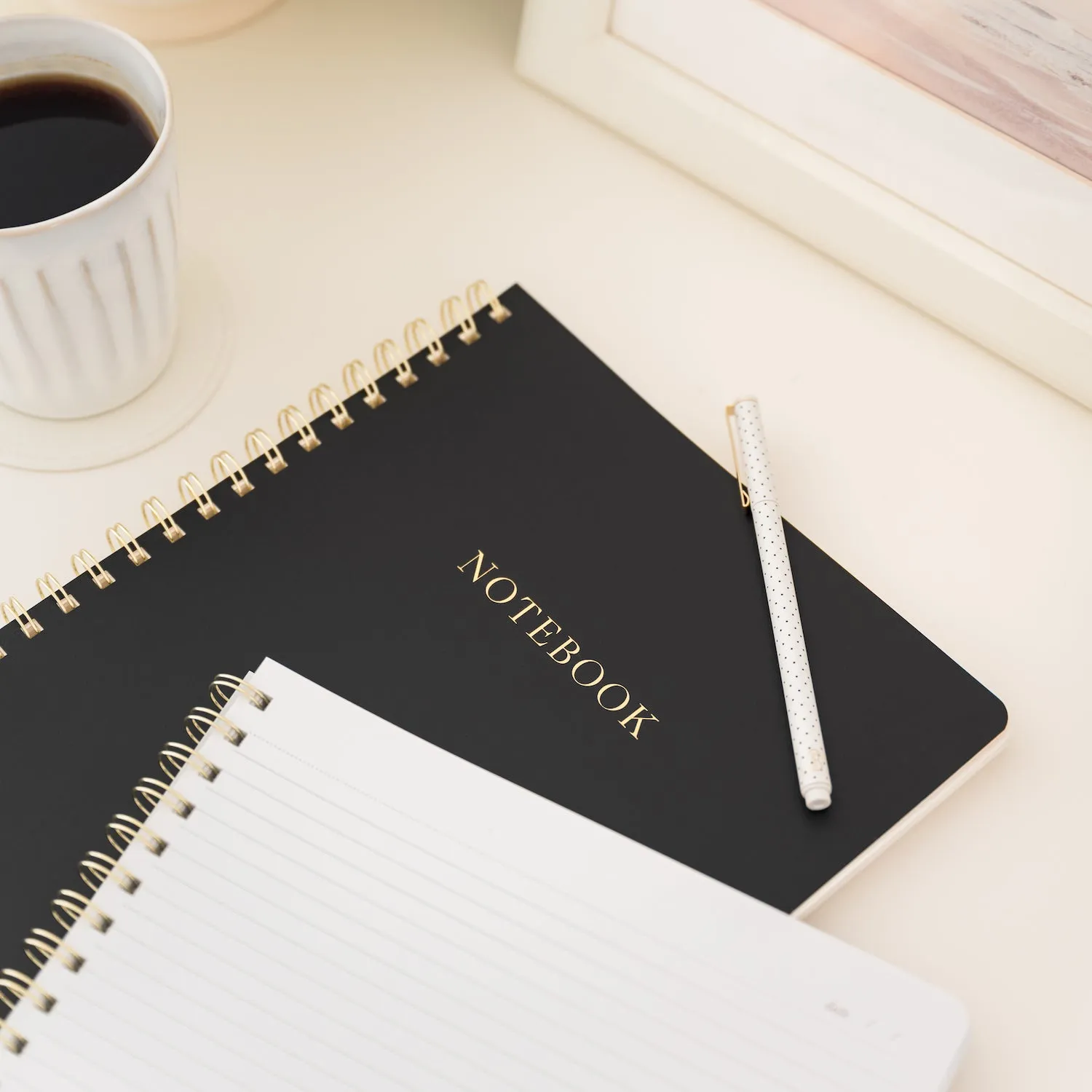Grey Stripe Large Spiral Notebook