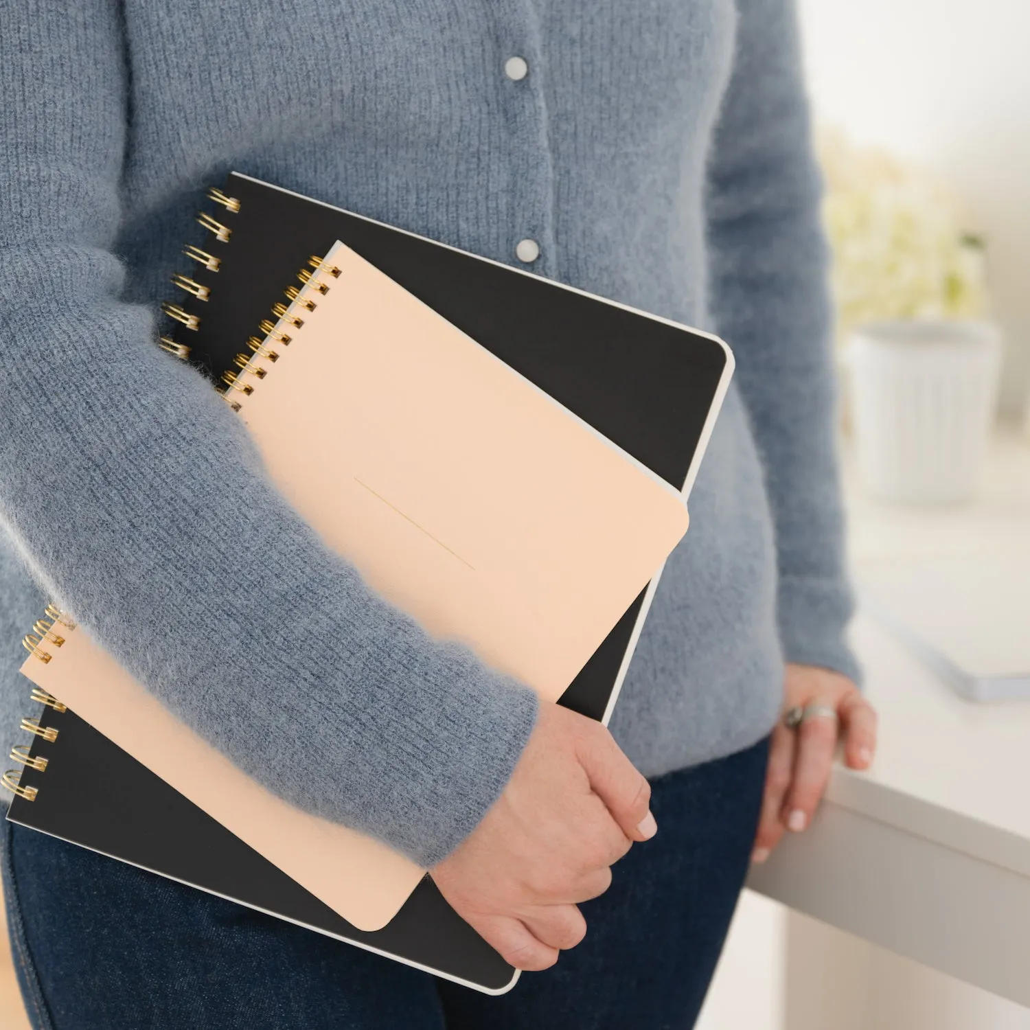 Grey Stripe Large Spiral Notebook