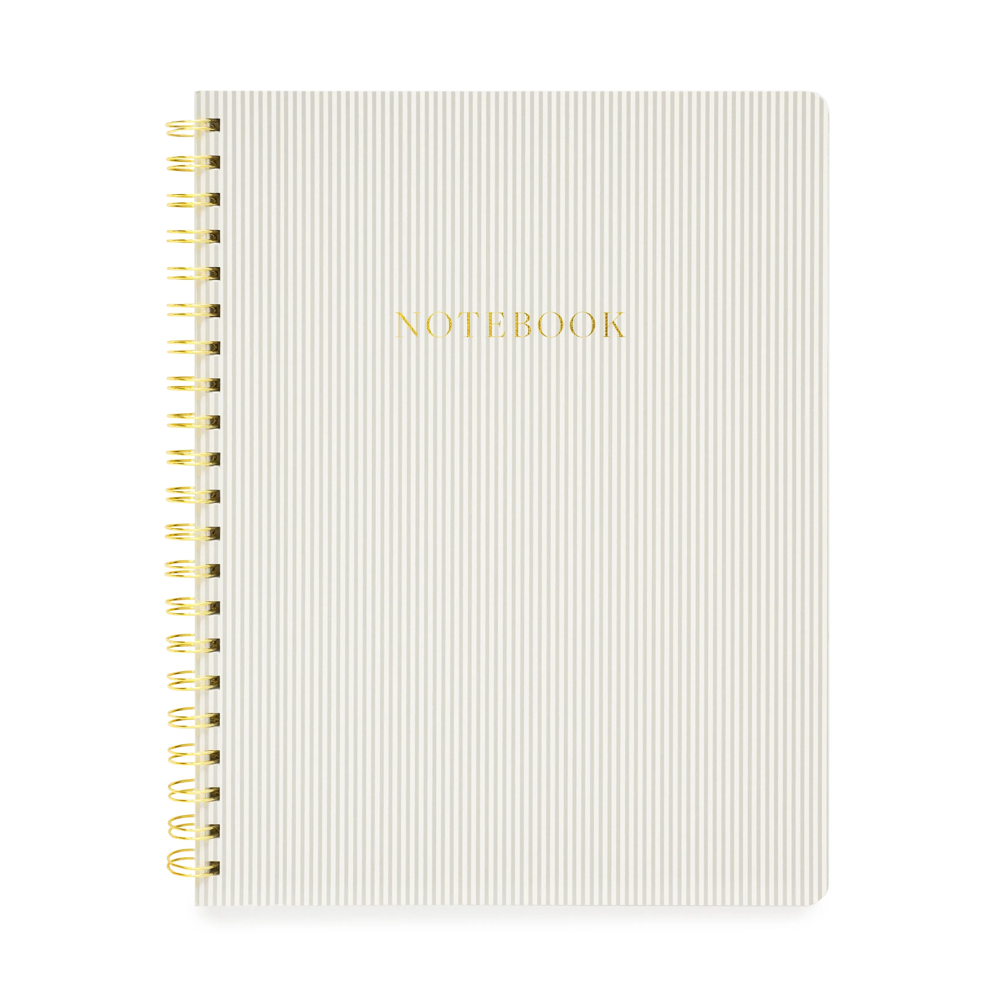 Grey Stripe Large Spiral Notebook