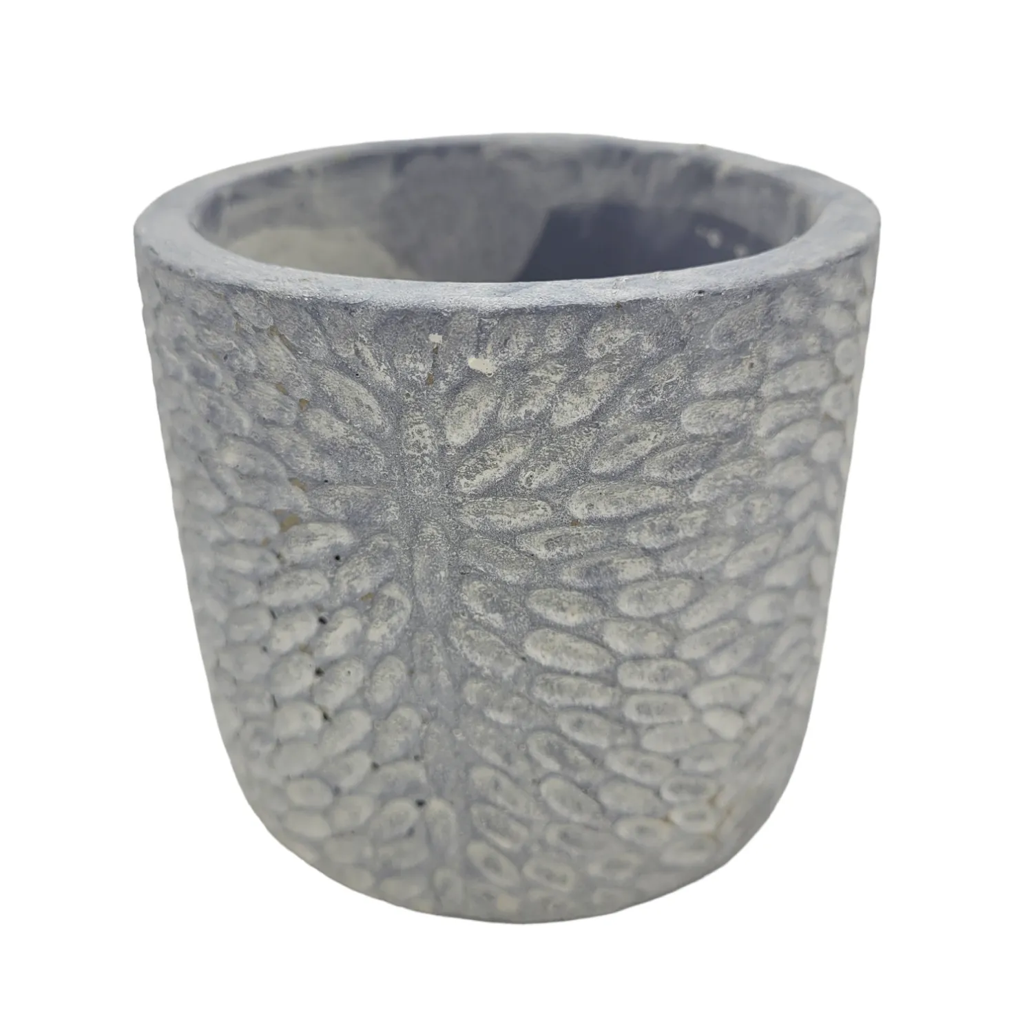 Grey Textured Plant Pot