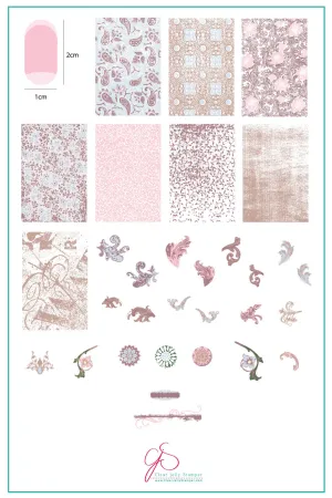 Grunge Series - Dainty (CjS-190) Steel Layered Nail Art Stamping Plate