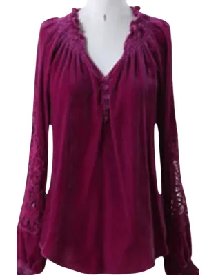 Hale Bob AMANDA Violet Washed Velvet Top 48CF220A