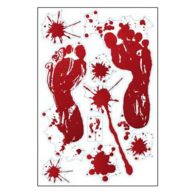Halloween Blood Handprint Blood Footprint Sticker Horror Halloween Decoration Wall Sticker Festival Party Favors Supplies