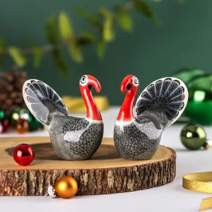 Handmade Ceramic Turkey Salt and Pepper Shakers