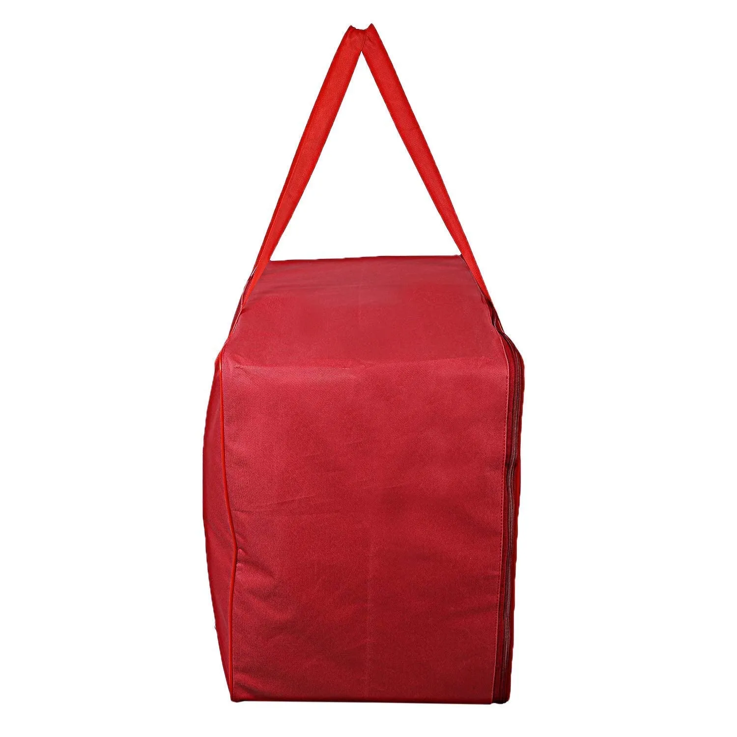 Heart Home Lightweight Foldable Multipurpose Storage bag, Cloth Organiser, Travel Bag With Zippered Closure And Handle- Pack of 2 (Red)-HS43HEARTH26642
