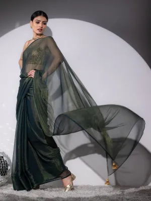 Henna Shimmer & Shine Chiffon Saree with Lace