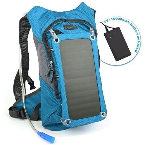 Ivation 7W Solar charging 1.8L Hydration Backpack/Bladder Bag